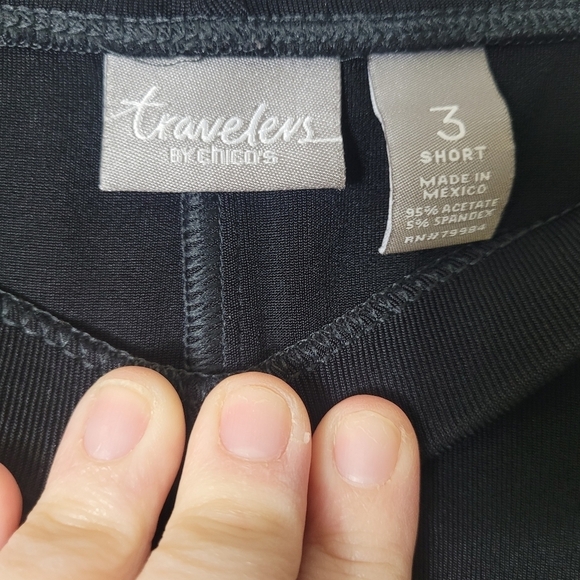 Chico's Travelers Pull-On Black Pants Size XL Short - Picture 4 of 6